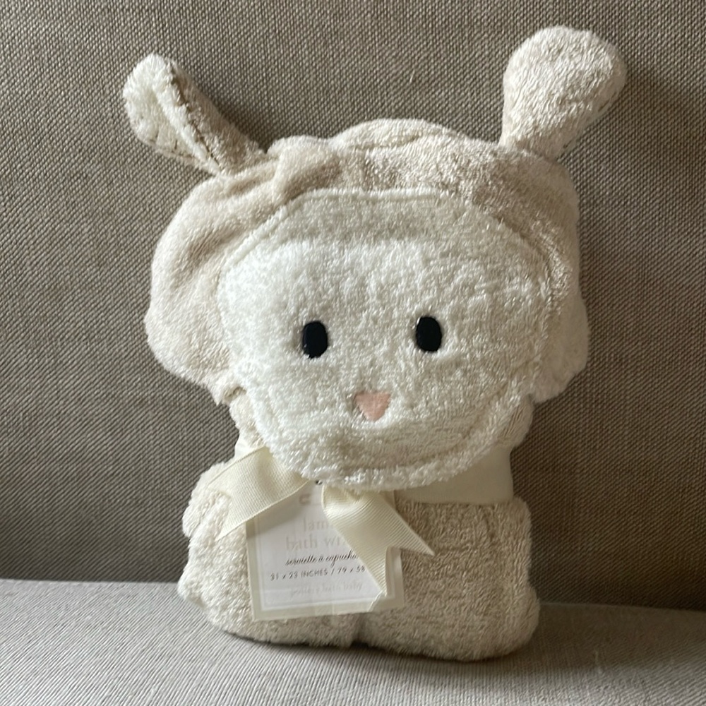 Pottery barn kids critter baby hooded towel